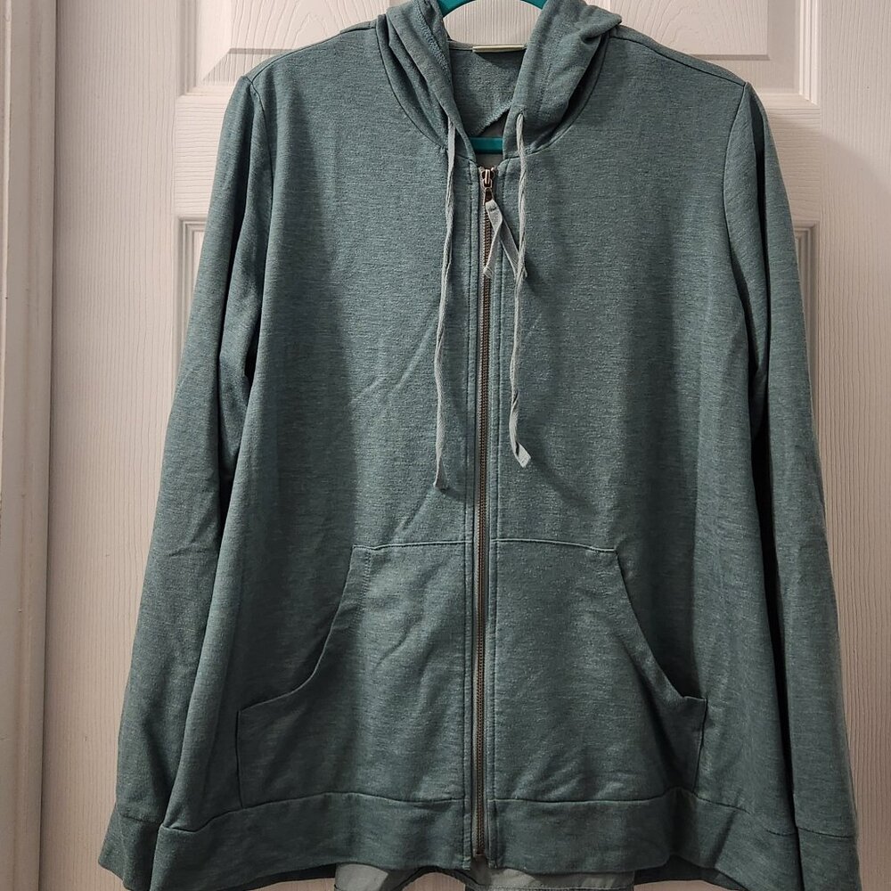 LOGO Zip Front Cardigan with Hood